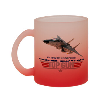 Top Gun, Κούπα γυάλινη δίχρωμη με βάση το κόκκινο ματ, 330ml
