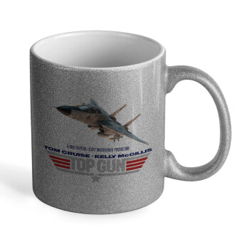 Top Gun, Κούπα Ασημένια Glitter που γυαλίζει, κεραμική, 330ml