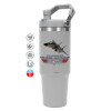 GREY color, 890ml (30oz) stainless Steel Tumbler with Handle