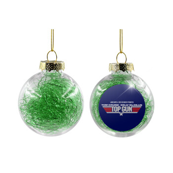 Top Gun, Χριστουγεννιάτικη μπάλα δένδρου διάφανη με πράσινο γέμισμα 8cm