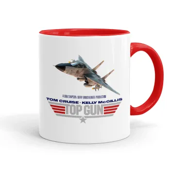 Top Gun, Κούπα χρωματιστή κόκκινη, κεραμική, 330ml