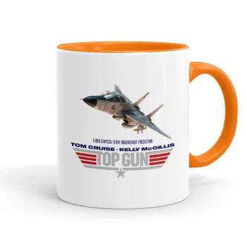 Top Gun, Κούπα χρωματιστή πορτοκαλί, κεραμική, 330ml