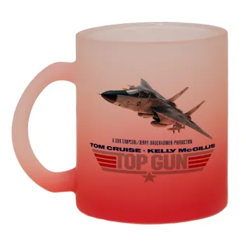 Top Gun, Κούπα γυάλινη δίχρωμη με βάση το κόκκινο ματ, 330ml