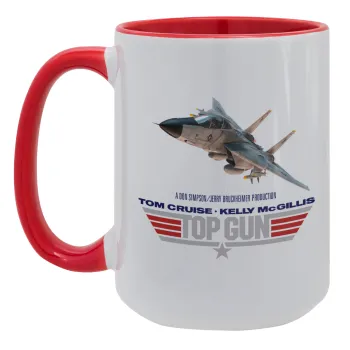 Top Gun, Κούπα Mega 15oz, κεραμική Κόκκινη, 450ml