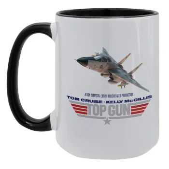 Top Gun, Κούπα Mega 15oz, κεραμική Μαύρη, 450ml