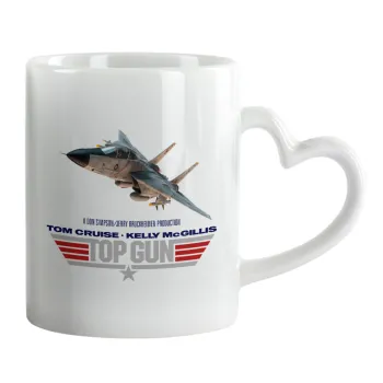 Top Gun, Mug heart handle, ceramic, 330ml