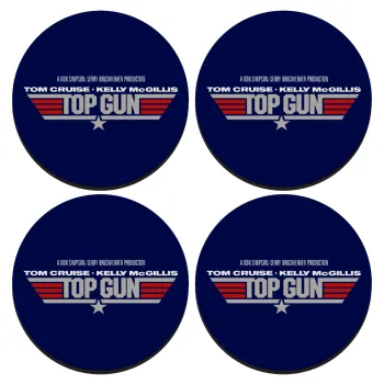 Top Gun, ΣΕΤ 4 Σουβέρ ξύλινα στρογγυλά (9cm)