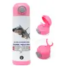 Children's hot water bottle, stainless steel, with safety straw, PINK (500ml)