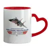 Mug heart red handle, ceramic, 330ml