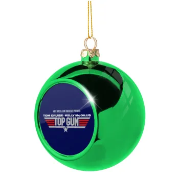 Top Gun, Green Christmas tree ornament ball 8cm