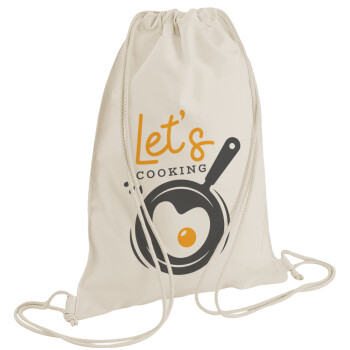 Let's cooking, Backpack bag GYMBAG natural (28x40cm)
