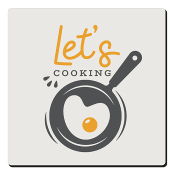 Let's cooking, Τετράγωνο μαγνητάκι ξύλινο 6x6cm