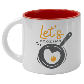 Let's cooking, Κούπα κεραμική 400ml Λευκή/Κόκκινη