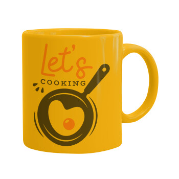 Let's cooking, Ceramic coffee mug yellow, 330ml (1pcs)