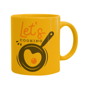 Let's cooking, Κούπα, κεραμική κίτρινη, 330ml