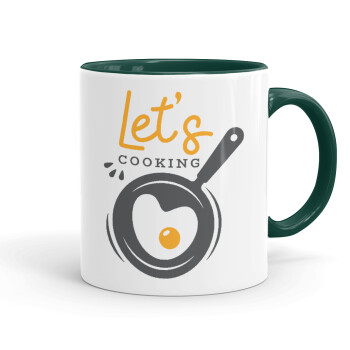 Let's cooking, Mug colored green, ceramic, 330ml