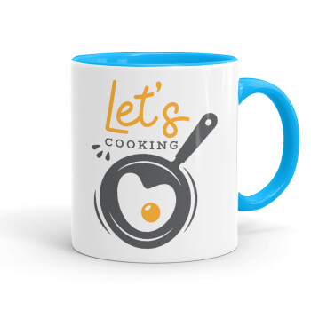 Let's cooking, Mug colored light blue, ceramic, 330ml