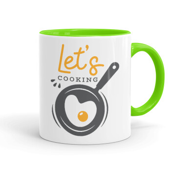 Let's cooking, Κούπα χρωματιστή βεραμάν, κεραμική, 330ml