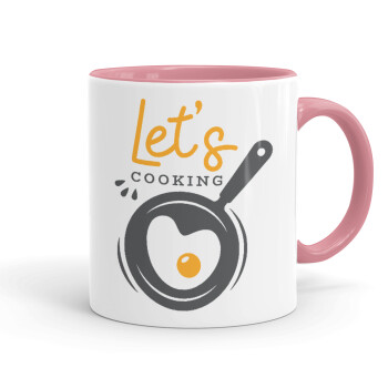 Let's cooking, Mug colored pink, ceramic, 330ml