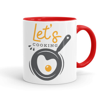 Let's cooking, Mug colored red, ceramic, 330ml