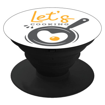 Let's cooking, Phone Holders Stand  Black Hand-held Mobile Phone Holder