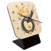 Quartz Table clock in natural wood (10cm)