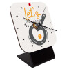 Quartz Wooden table clock with hands (10cm)