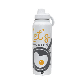 Let's cooking, 1L Stainless Steel Thermal Bottle with Phone Holder & Double Wall Insulation