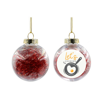 Let's cooking, Χριστουγεννιάτικη μπάλα δένδρου διάφανη με κόκκινο γέμισμα 8cm