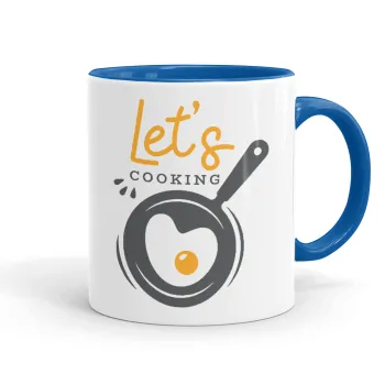 Let's cooking, Κούπα χρωματιστή μπλε, κεραμική, 330ml