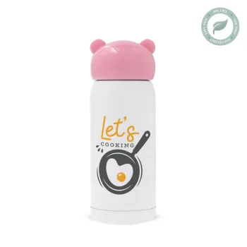 Let's cooking, Ροζ ανοξείδωτο παγούρι θερμό (Stainless steel), 320ml