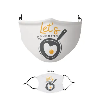 Let's cooking, Μάσκα υφασμάτινη παιδική πολλαπλών στρώσεων με υποδοχή φίλτρου