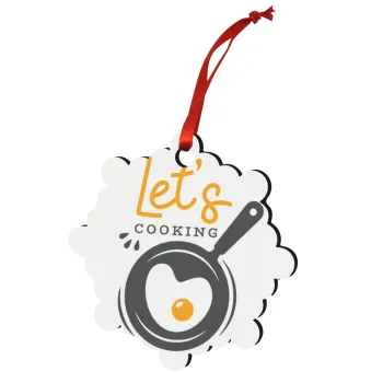 Let's cooking, Στολίδι Χριστουγεννιάτικο στολίδι snowflake ξύλινο 7.5cm