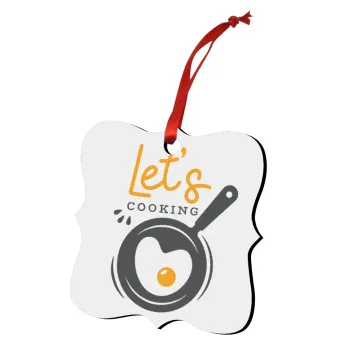 Let's cooking, Christmas ornament polygon wooden 7.5cm