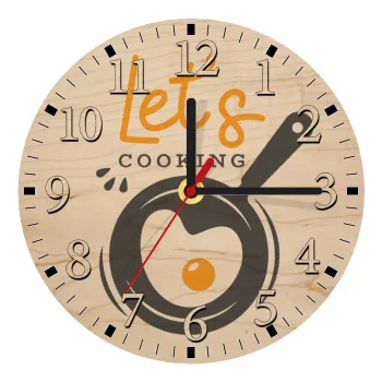 Let's cooking, Ρολόι τοίχου ξύλινο plywood (20cm)