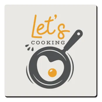 Let's cooking, Τετράγωνο μαγνητάκι ξύλινο 6x6cm