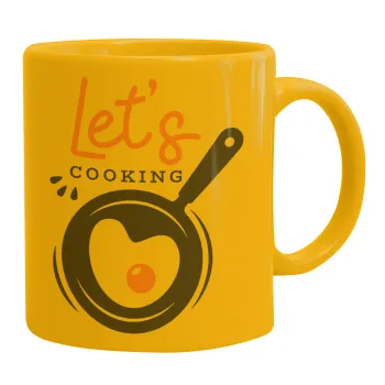 Let's cooking, Ceramic coffee mug yellow, 330ml
