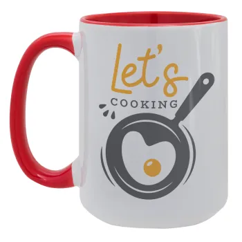 Let's cooking, Κούπα Mega 15oz, κεραμική Κόκκινη, 450ml