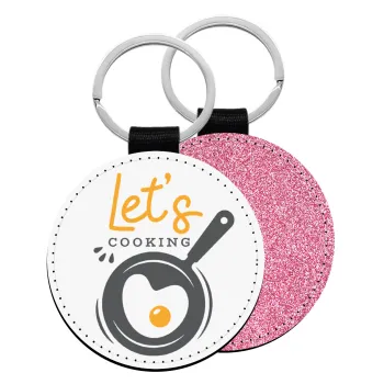 Let's cooking, Μπρελόκ Δερματίνη, στρογγυλό ΡΟΖ (5cm)