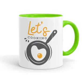 Let's cooking, Mug colored light green, ceramic, 330ml