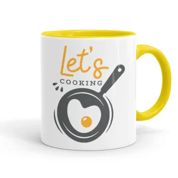 Let's cooking, Mug colored yellow, ceramic, 330ml