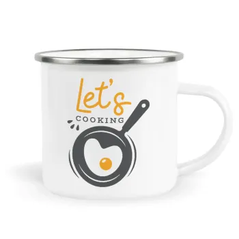 Let's cooking, Metallic enamel cup white 360ml