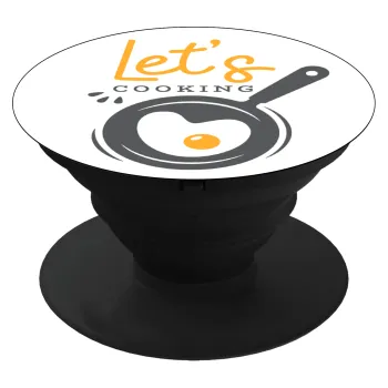Let's cooking, Phone Holders Stand  Black Hand-held Mobile Phone Holder