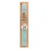 Easter Set, wooden keychain & aromatic flat Easter candle (30cm) (TURQUOISE)