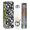 Easter candle, metallic white thermos bottle (500ml) & aromatic flat candle (30cm) (GRAY)