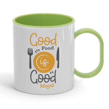 Good food, Good mood. , Κούπα (πλαστική) (BPA-FREE) Polymer Πράσινη για παιδιά, 330ml