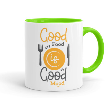 Good food, Good mood. , Κούπα χρωματιστή βεραμάν, κεραμική, 330ml