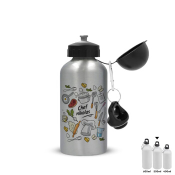 Chef με όνομα, Metallic water jug, Silver, aluminum 500ml