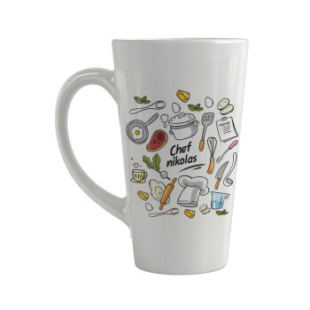Chef με όνομα, Κούπα κωνική Latte Μεγάλη, κεραμική, 450ml