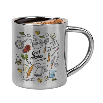 Chef με όνομα, Double-wall metal cup for espresso (220ml)